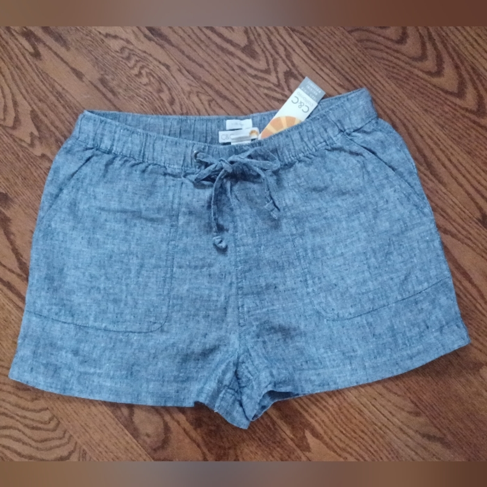 NWT Blue Linen Shorts Size Medium